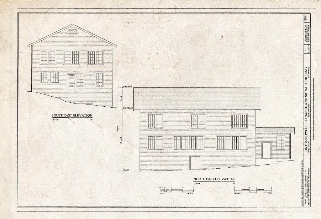 Blueprint HABS Cal,21-Angel,2F- (Sheet 4 of 4) - Fort McDowell, Finance & Signal Office, Angel Island State Park, Angel Island, Marin County, CA