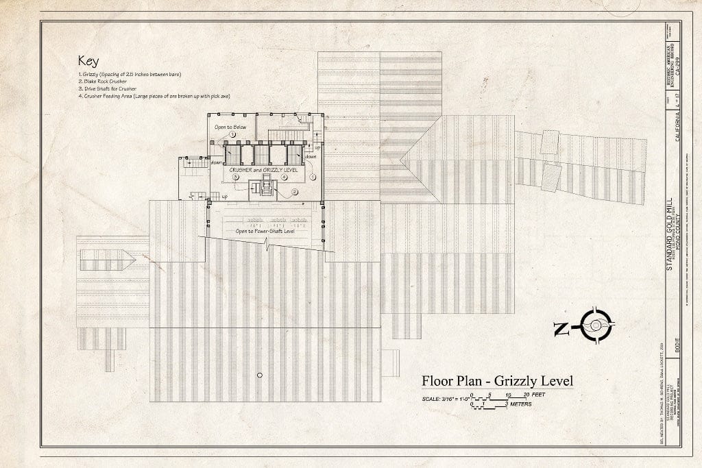 Blueprint HAER CA-299 (Sheet 4 of 17) - Standard Gold Mill, East of Bodie Creek, Northeast of Bodie, Bodie, Mono County, CA