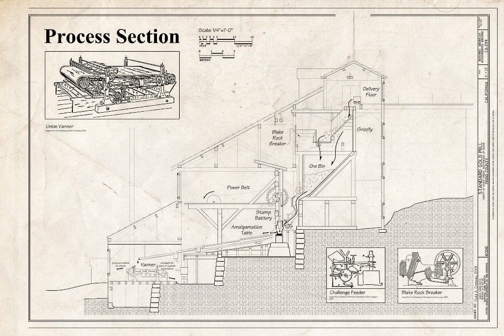 Blueprint HAER CA-299 (Sheet 11 of 17) - Standard Gold Mill, East of Bodie Creek, Northeast of Bodie, Bodie, Mono County, CA