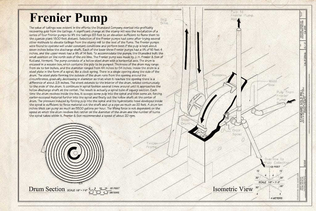 Blueprint HAER CA-299 (Sheet 15 of 17) - Standard Gold Mill, East of Bodie Creek, Northeast of Bodie, Bodie, Mono County, CA