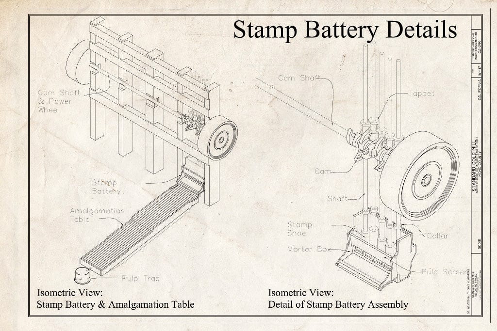 Blueprint HAER CA-299 (Sheet 16 of 17) - Standard Gold Mill, East of Bodie Creek, Northeast of Bodie, Bodie, Mono County, CA