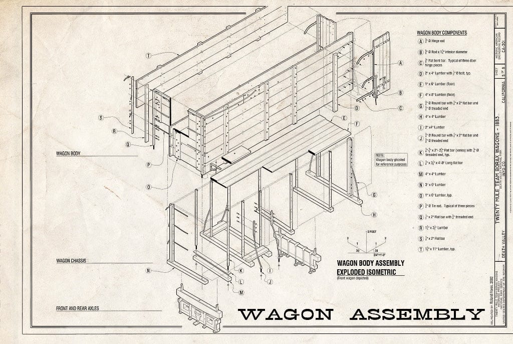 Blueprint HAER Cal,14-DVNM,4- (Sheet 5 of 8) - Twenty Mule Team Borax Wagons, Death Valley Junction, Inyo County, CA