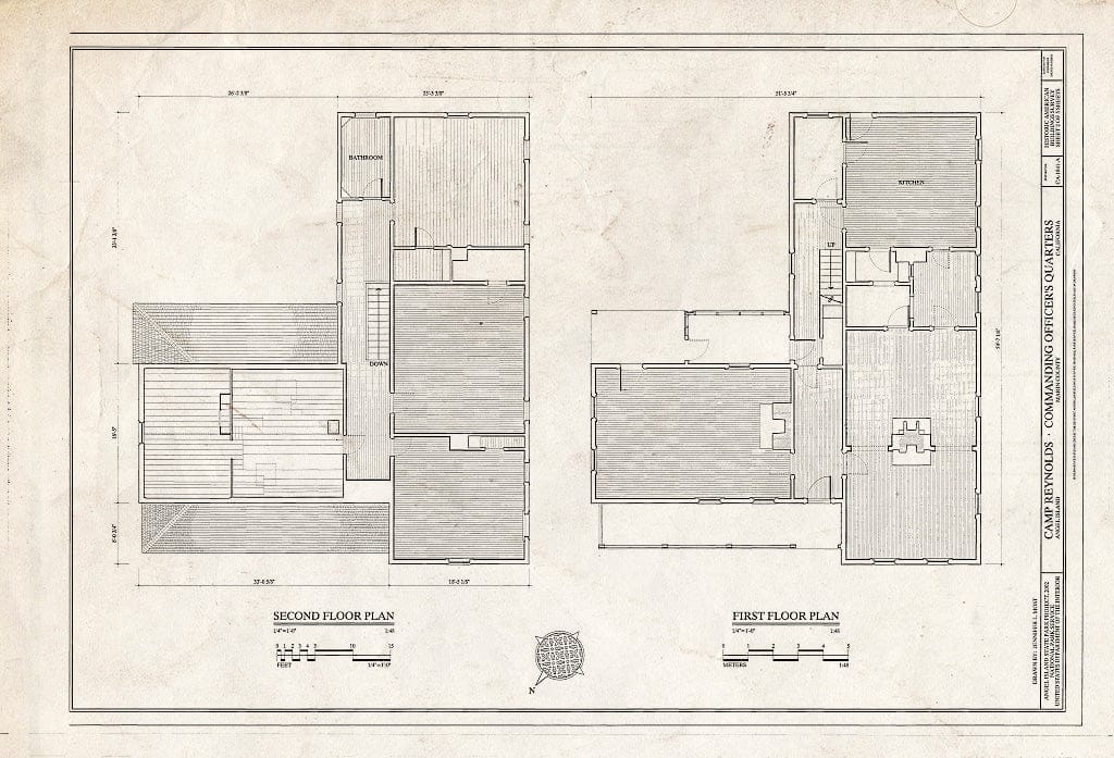 Blueprint HABS CA-1841-A (Sheet 2 of 5) - Camp Reynolds, Commanding Officer's Quarters, Angel Island State Park, Angel Island, Marin County, CA