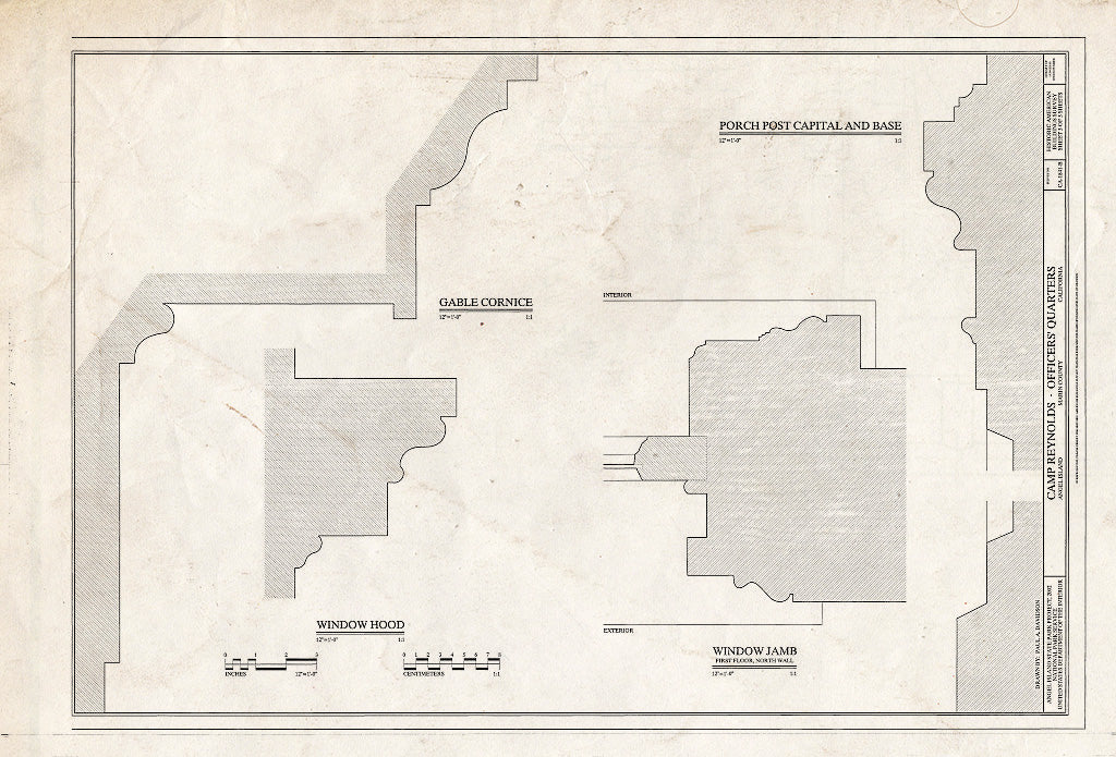 Blueprint HABS CA-1841-B (Sheet 5 of 5) - Camp Reynolds, Officers' Quarters, Angel Island State Park, Angel Island, Marin County, CA