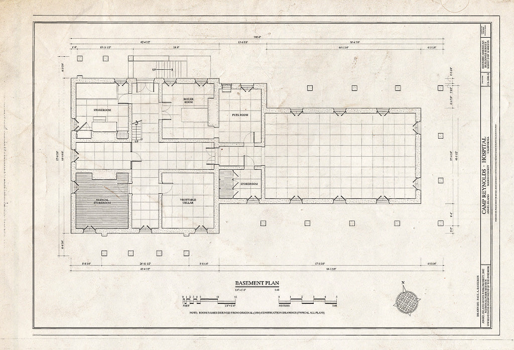Blueprint HABS CA-1841-G (Sheet 2 of 11) - Camp Reynolds, Hospital, Angel Island State Park, Angel Island, Marin County, CA