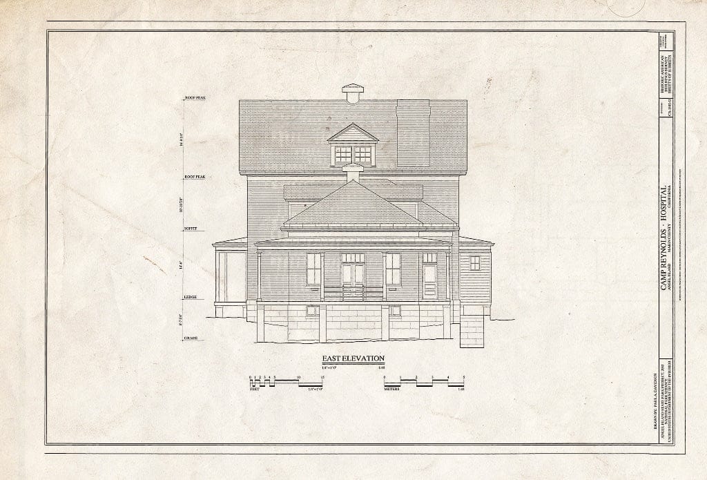 Blueprint HABS CA-1841-G (Sheet 9 of 11) - Camp Reynolds, Hospital, Angel Island State Park, Angel Island, Marin County, CA