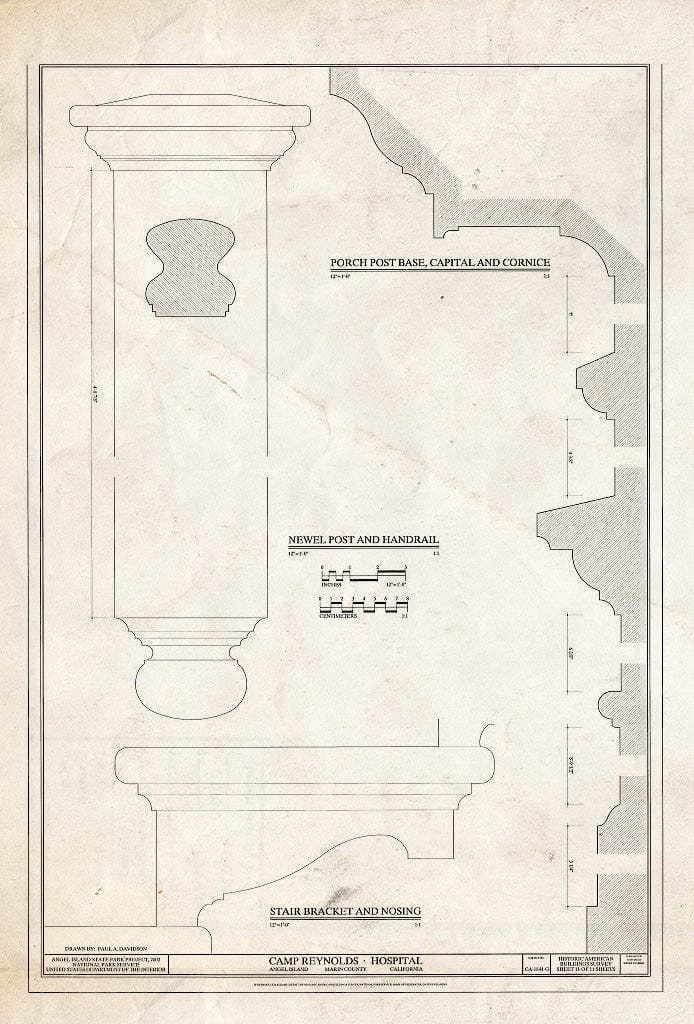 Blueprint HABS CA-1841-G (Sheet 11 of 11) - Camp Reynolds, Hospital, Angel Island State Park, Angel Island, Marin County, CA