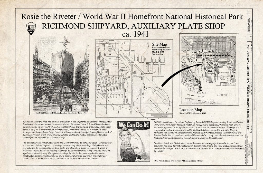Blueprint HAER CA-326-I (Sheet 1 of 5) - Rosie The Riveter National Historical Park, Auxiliary Plate Shop, 912 Harbour Way, Richmond, Contra Costa County, CA