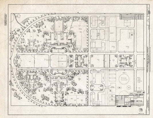 Blueprint Original Drawing - Site Plan - Naval Air Station Moffett Field, Hanger No. 1, Cummins Avenue, Moffett Field, Sunnyvale, Santa Clara County, CA