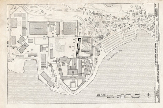 Blueprint San Quentin Site Plan - San Quentin State Prison, Building 22, Point San Quentin, San Quentin, Marin County, CA