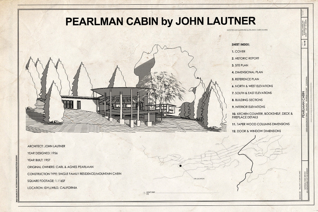 Blueprint Cover - Pearlman Cabin, 52820 Middleridge Drive, Idyllwild, Riverside County, CA
