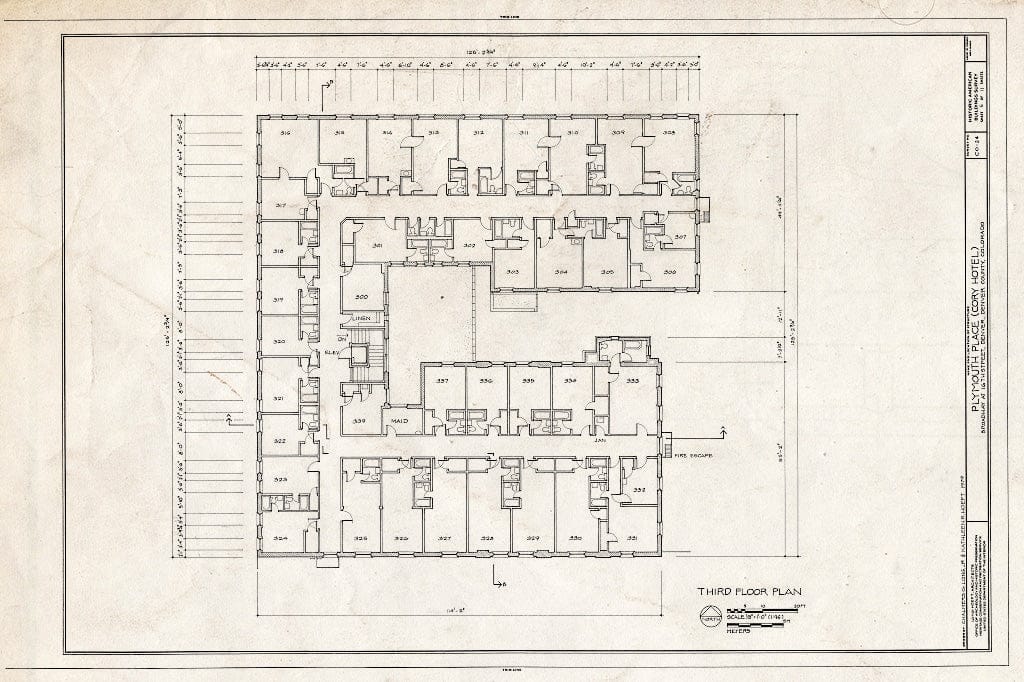 Blueprint HABS Colo,16-DENV,1- (Sheet 5 of 11) - Plymouth Place, 1560-1572 Broadway, Denver, Denver County, CO