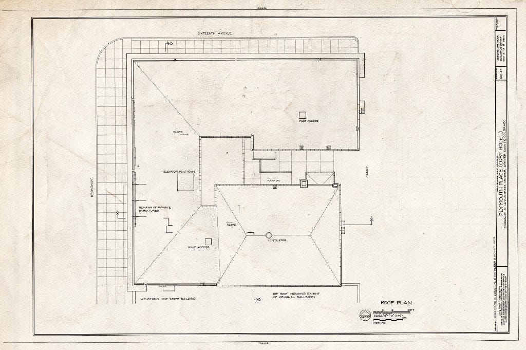 Blueprint HABS Colo,16-DENV,1- (Sheet 6 of 11) - Plymouth Place, 1560-1572 Broadway, Denver, Denver County, CO