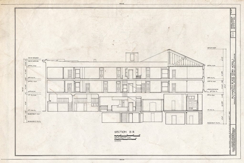 Blueprint HABS Colo,16-DENV,1- (Sheet 10 of 11) - Plymouth Place, 1560-1572 Broadway, Denver, Denver County, CO