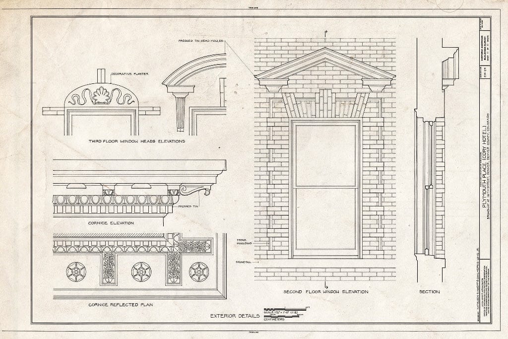Blueprint HABS Colo,16-DENV,1- (Sheet 11 of 11) - Plymouth Place, 1560-1572 Broadway, Denver, Denver County, CO