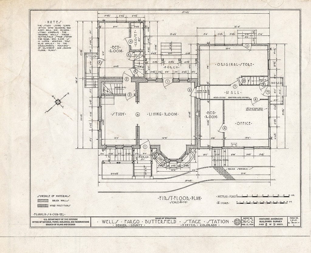 Blueprint HABS Colo,16-DENV.V,1- (Sheet 2 of 9) - Wells Fargo Butterfield Stage Station, Denver, Denver County, CO