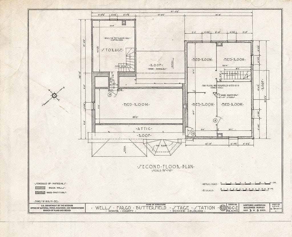 Blueprint HABS Colo,16-DENV.V,1- (Sheet 3 of 9) - Wells Fargo Butterfield Stage Station, Denver, Denver County, CO