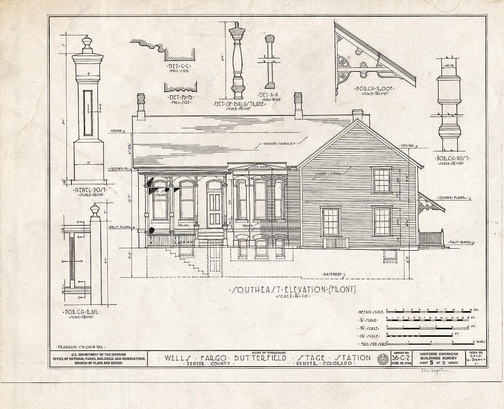 Blueprint HABS Colo,16-DENV.V,1- (Sheet 5 of 9) - Wells Fargo Butterfield Stage Station, Denver, Denver County, CO