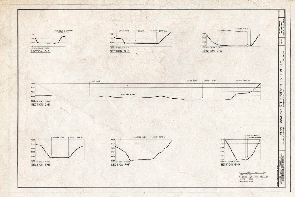 Blueprint HABS Colo,42-DOL.V,1- (Sheet 6 of 6) - Dolores River Area Survey (Ranches), Dolores, Montezuma County, CO
