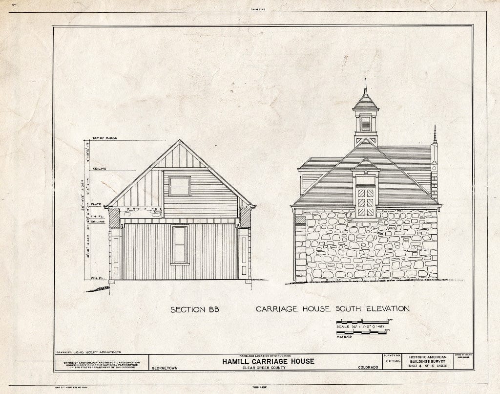 Blueprint HABS Colo,10-GEO,1C- (Sheet 4 of 6) - Hamill House, Carriage House, Argentine & Third Streets, Georgetown, Clear Creek County, CO