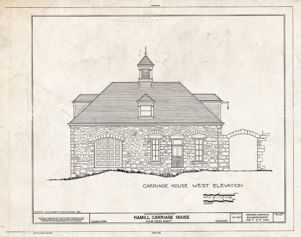 Blueprint HABS Colo,10-GEO,1C- (Sheet 5 of 6) - Hamill House, Carriage House, Argentine & Third Streets, Georgetown, Clear Creek County, CO