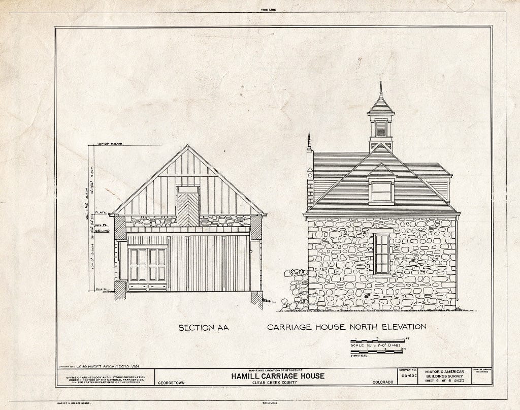 Blueprint HABS Colo,10-GEO,1C- (Sheet 6 of 6) - Hamill House, Carriage House, Argentine & Third Streets, Georgetown, Clear Creek County, CO