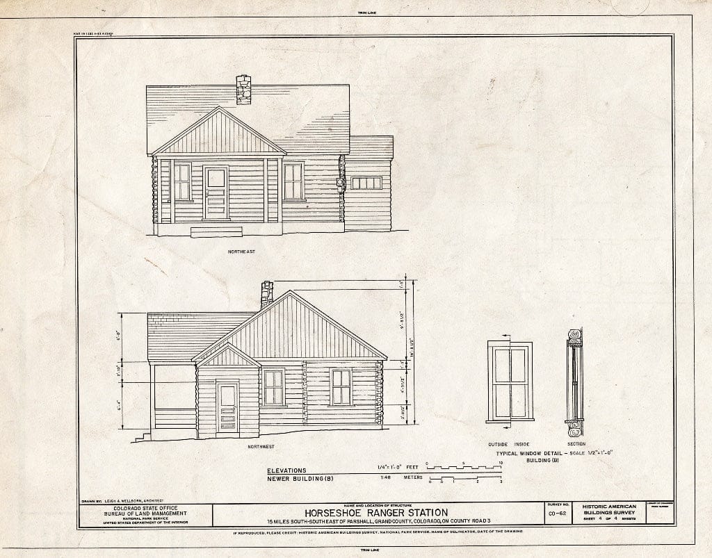 Blueprint HABS Colo,25-PARS.V,1- (Sheet 4 of 4) - Horseshoe Ranger Station, 15 Miles South of Parshall, Parshall, Grand County, CO