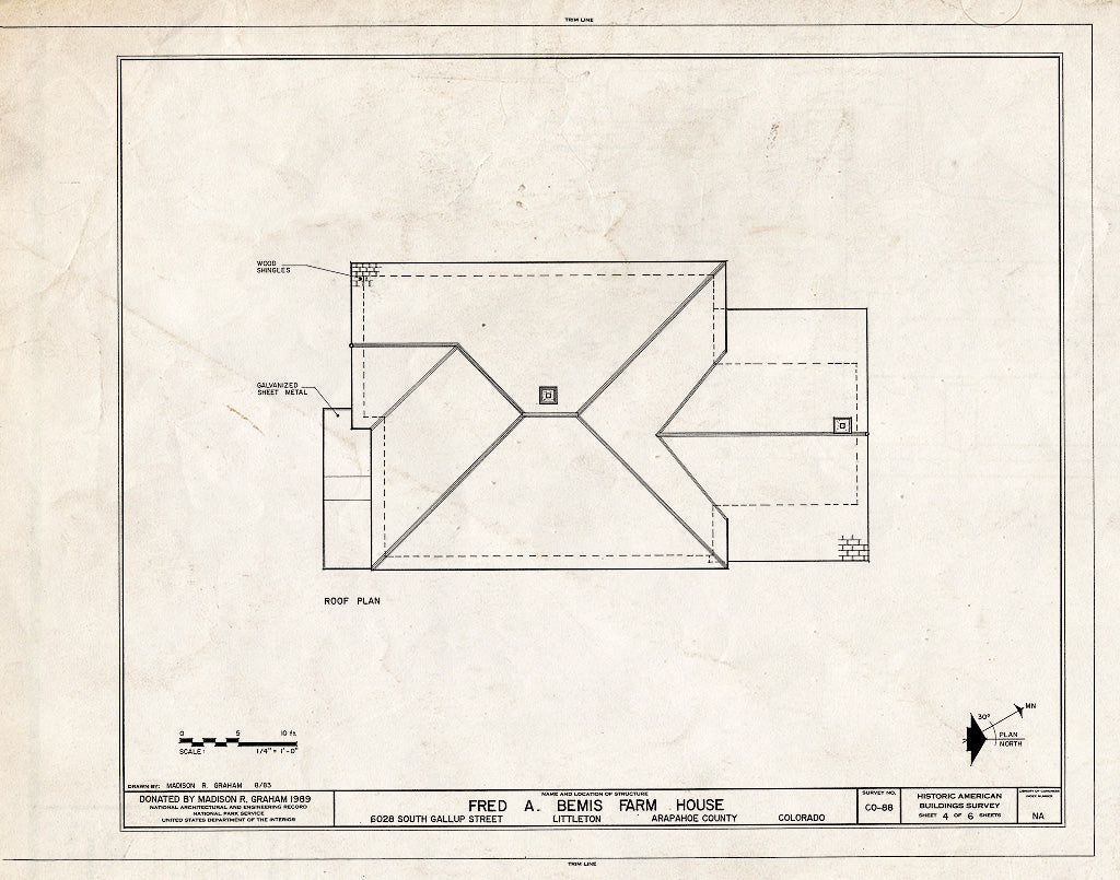 Blueprint HABS Colo,3-LIT,3- (Sheet 4 of 6) - Fred A. Bemis Farmhouse, 6028 South Gallop Street (Moved from Original Site), Littleton, Arapahoe County, CO
