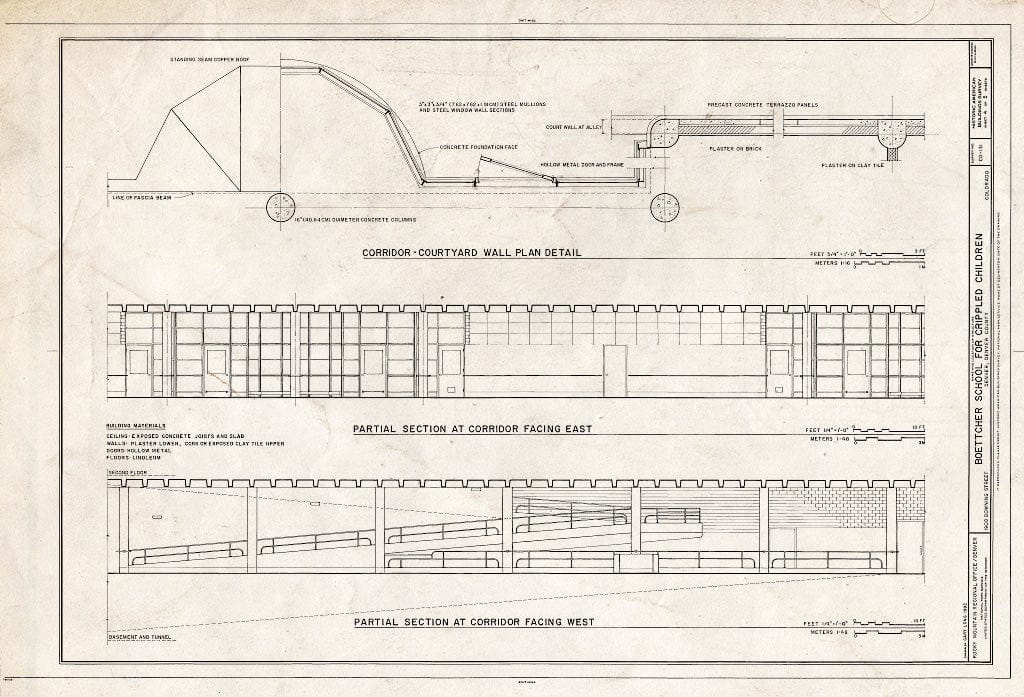 Blueprint HABS Colo,16-DENV,67- (Sheet 4 of 5) - Boettcher School for Crippled Children, 1900 Downing Street, Denver, Denver County, CO