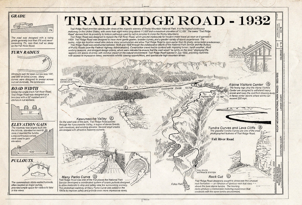 Blueprint HAER Colo,35-ESPK.V,6- (Sheet 5 of 8) - Rocky Mountain National Park Roads & Bridges, Estes Park, Larimer County, CO