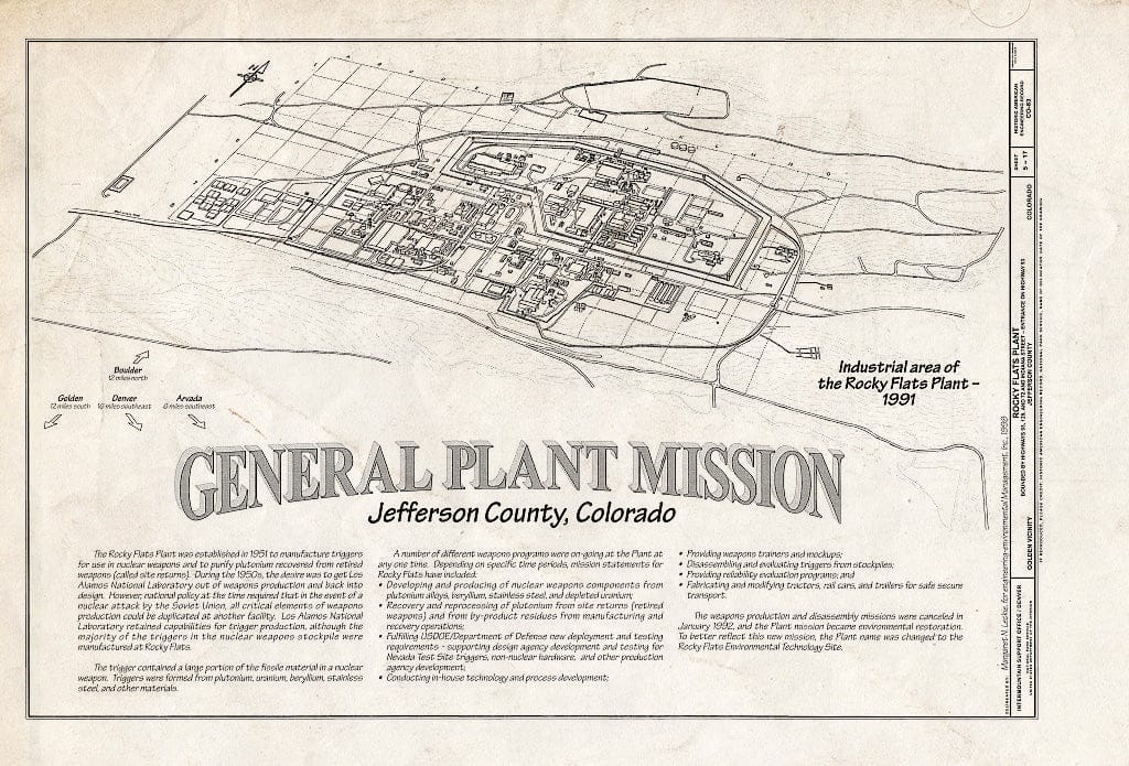 Blueprint HAER Colo,30-Gold.V,1- (Sheet 5 of 17) - Rocky Flats Plant, Bounded by Indiana Street & Routes 93, 128 & 72, Golden, Jefferson County, CO