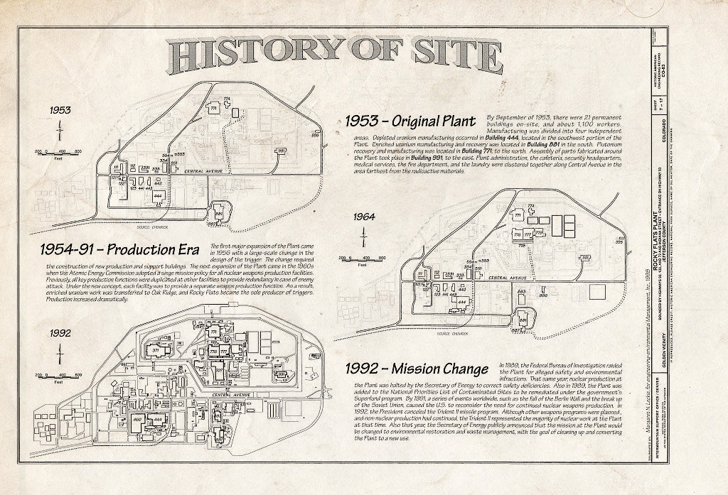 Blueprint HAER Colo,30-Gold.V,1- (Sheet 7 of 17) - Rocky Flats Plant, Bounded by Indiana Street & Routes 93, 128 & 72, Golden, Jefferson County, CO
