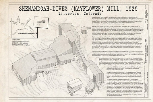 Blueprint 1. Title Sheet - Shenandoah-Dives Mill, 135 County Road 2, Silverton, San Juan County, CO