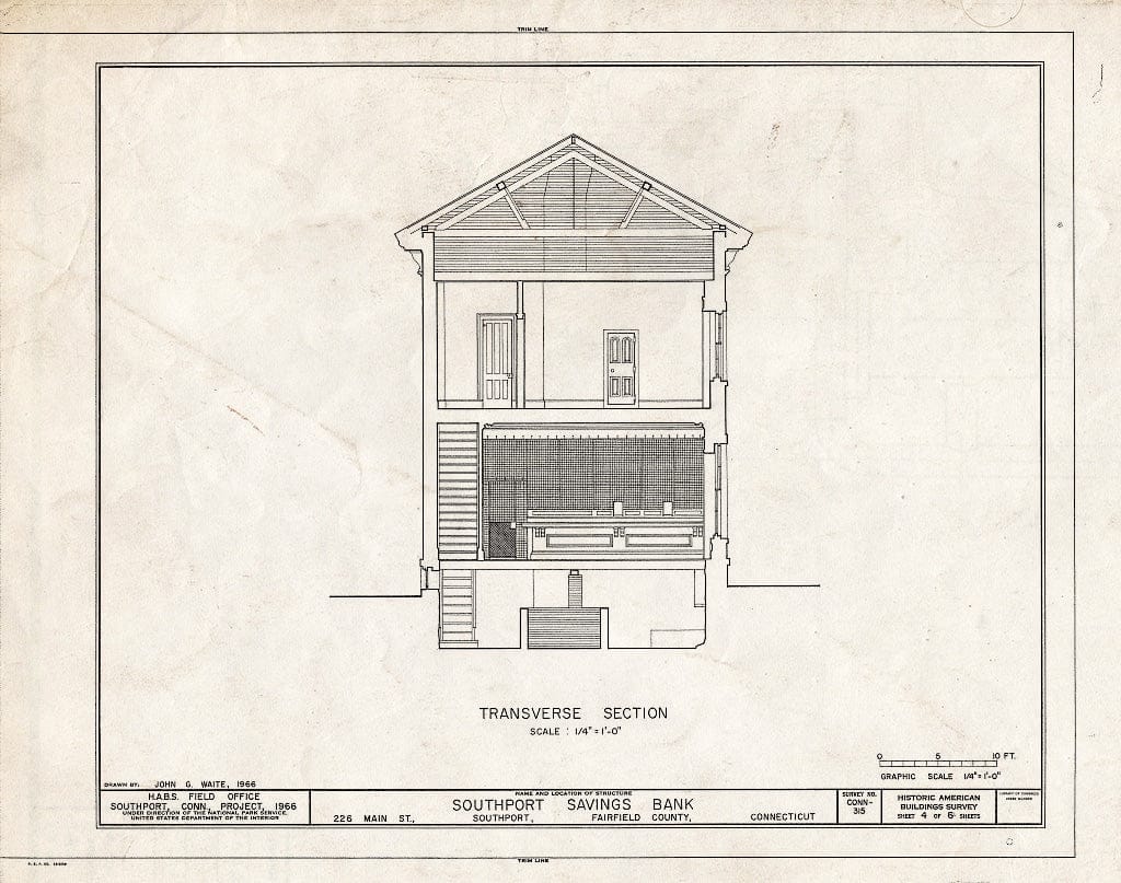 Blueprint HABS Conn,1-SOUPO,24- (Sheet 4 of 6) - Southport Savings Bank, 226 Main Street, Southport, Fairfield County, CT
