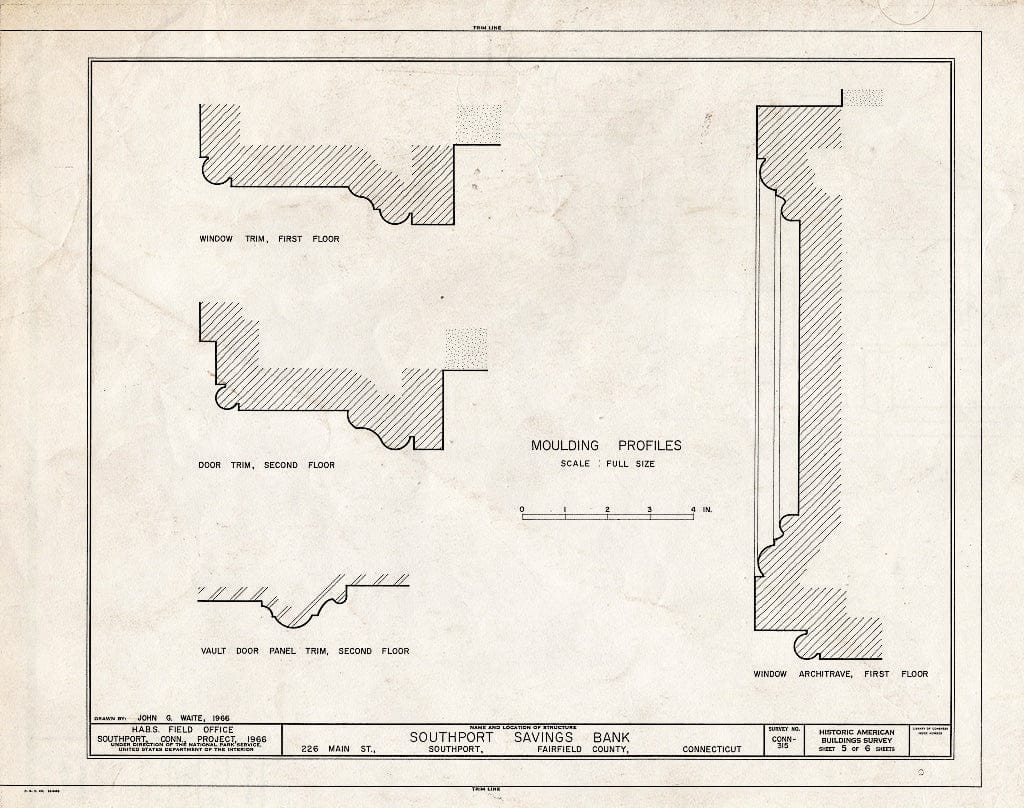 Blueprint HABS Conn,1-SOUPO,24- (Sheet 5 of 6) - Southport Savings Bank, 226 Main Street, Southport, Fairfield County, CT