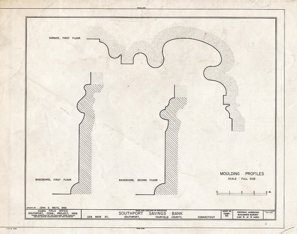 Blueprint HABS Conn,1-SOUPO,24- (Sheet 6 of 6) - Southport Savings Bank, 226 Main Street, Southport, Fairfield County, CT