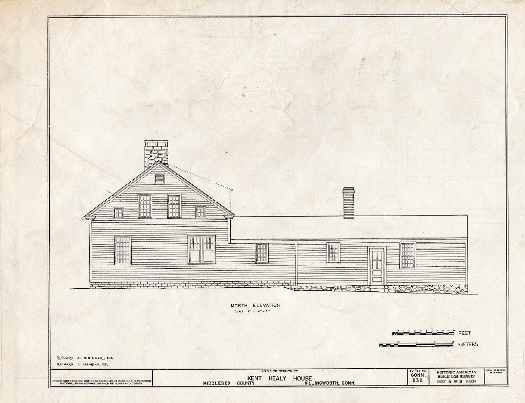 Blueprint HABS Conn,4-KILWO,2- (Sheet 3 of 8) - Kent Healy House, Chestnut Hill Road, Killingworth, Middlesex County, CT