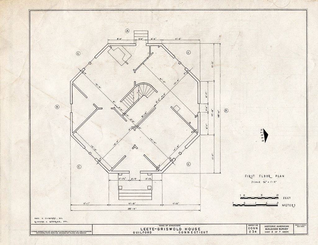 Blueprint HABS Conn,5-GUIL,26- (Sheet 2 of 7) - Leete-Griswold House, 21 Petticoat Lane, Guilford, New Haven County, CT