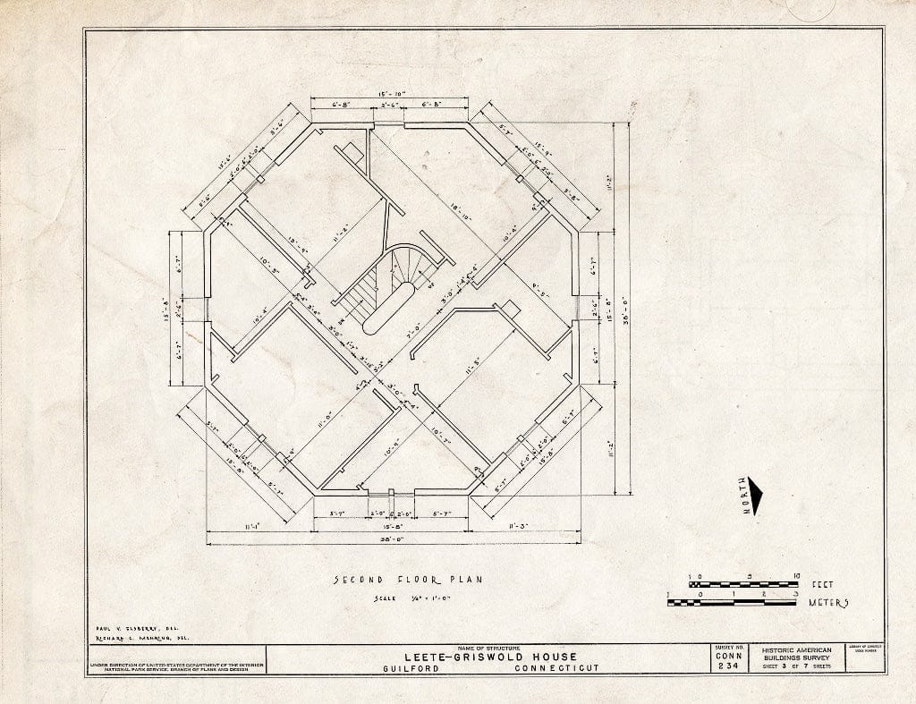 Blueprint HABS Conn,5-GUIL,26- (Sheet 3 of 7) - Leete-Griswold House, 21 Petticoat Lane, Guilford, New Haven County, CT