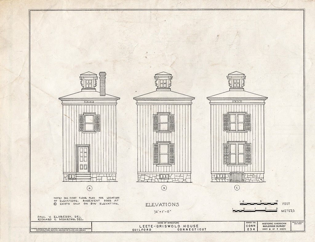 Blueprint HABS Conn,5-GUIL,26- (Sheet 6 of 7) - Leete-Griswold House, 21 Petticoat Lane, Guilford, New Haven County, CT