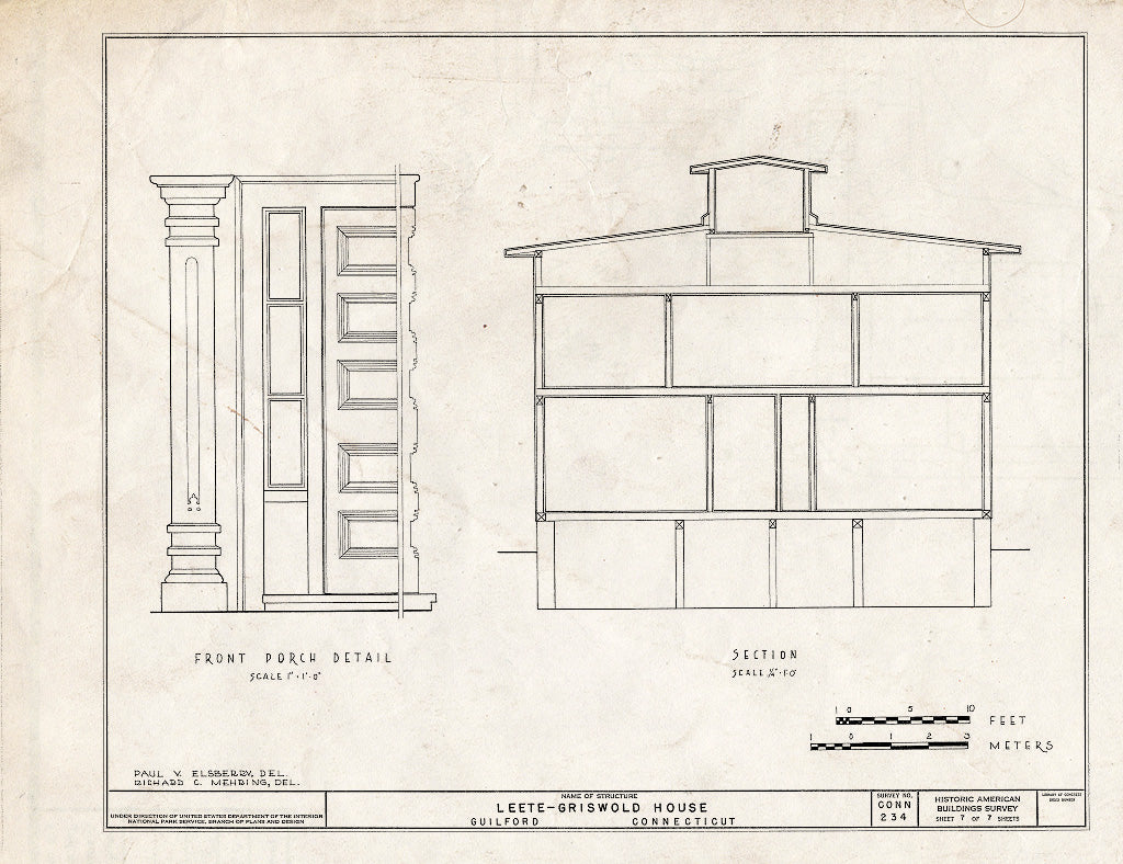 Blueprint HABS Conn,5-GUIL,26- (Sheet 7 of 7) - Leete-Griswold House, 21 Petticoat Lane, Guilford, New Haven County, CT