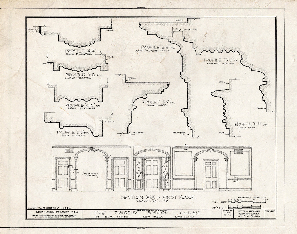 Blueprint HABS Conn,5-NEWHA,27- (Sheet 5 of 5) - Timothy Bishop House, Elm Street, New Haven, New Haven County, CT
