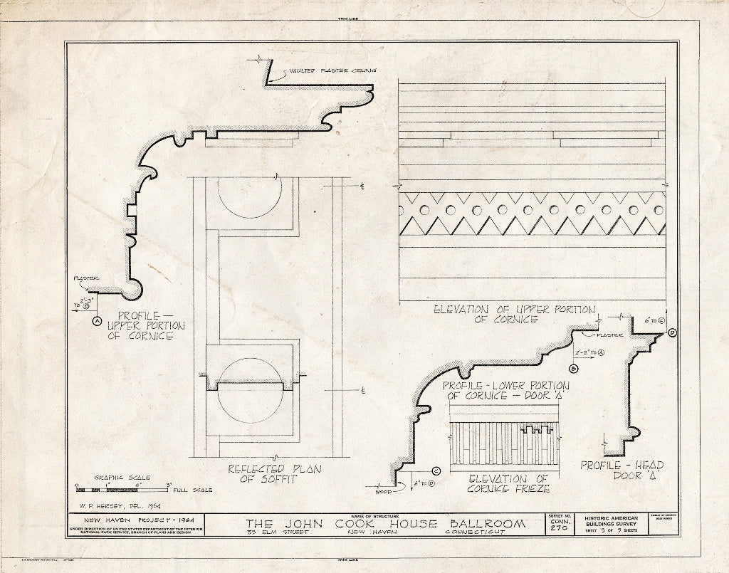 Blueprint HABS Conn,5-NEWHA,13- (Sheet 5 of 5) - John Cook House (Ballroom), 35 Elm Street, New Haven, New Haven County, CT