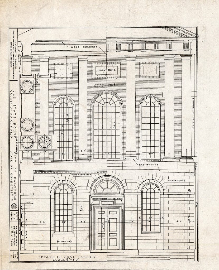 Blueprint HABS Conn,2-HARF,1- (Sheet 12 of 18) - Old State House, Main Street & Central Row, Hartford, Hartford County, CT