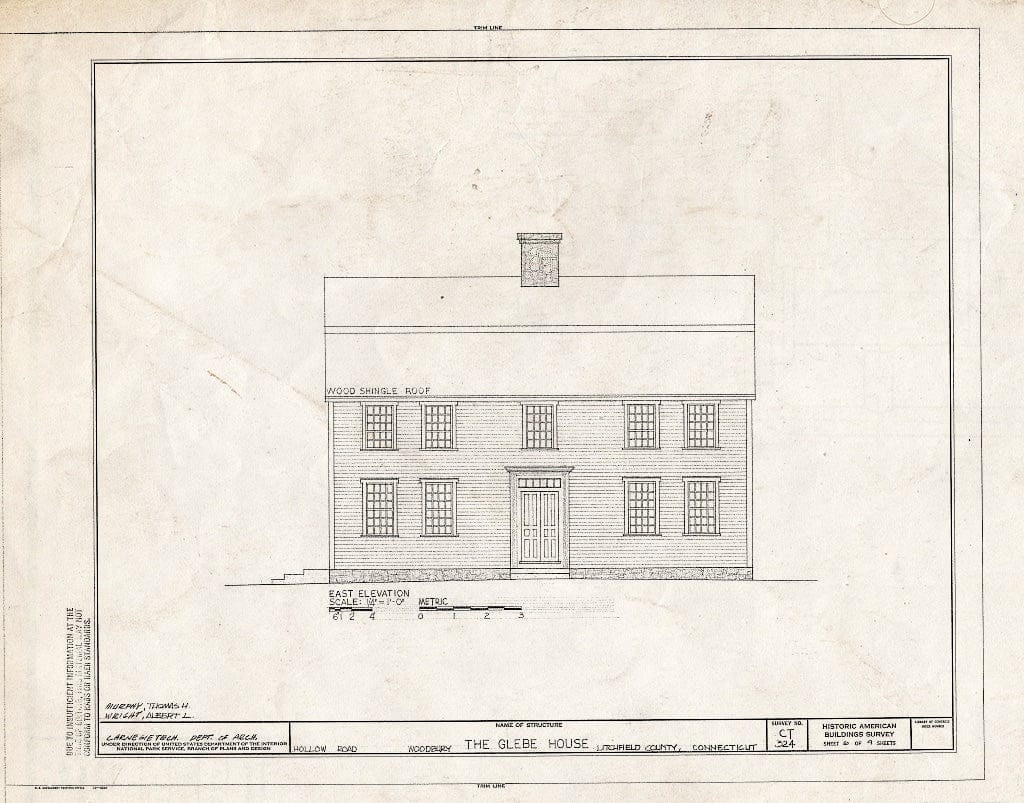 Blueprint HABS Conn,3-WOO,1- (Sheet 6 of 9) - Glebe House, Hollow Road, Woodbury, Litchfield County, CT