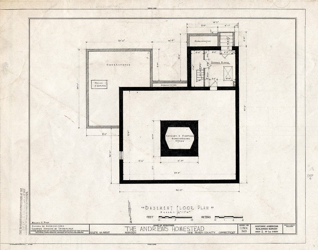 Blueprint HABS Conn,5-MER,1- (Sheet 2 of 10) - Andrews Homestead, Route 6A West, Meriden, New Haven County, CT