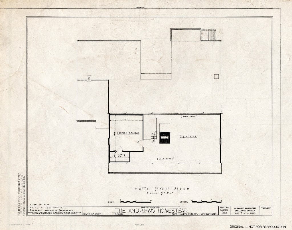 Blueprint HABS Conn,5-MER,1- (Sheet 5 of 10) - Andrews Homestead, Route 6A West, Meriden, New Haven County, CT