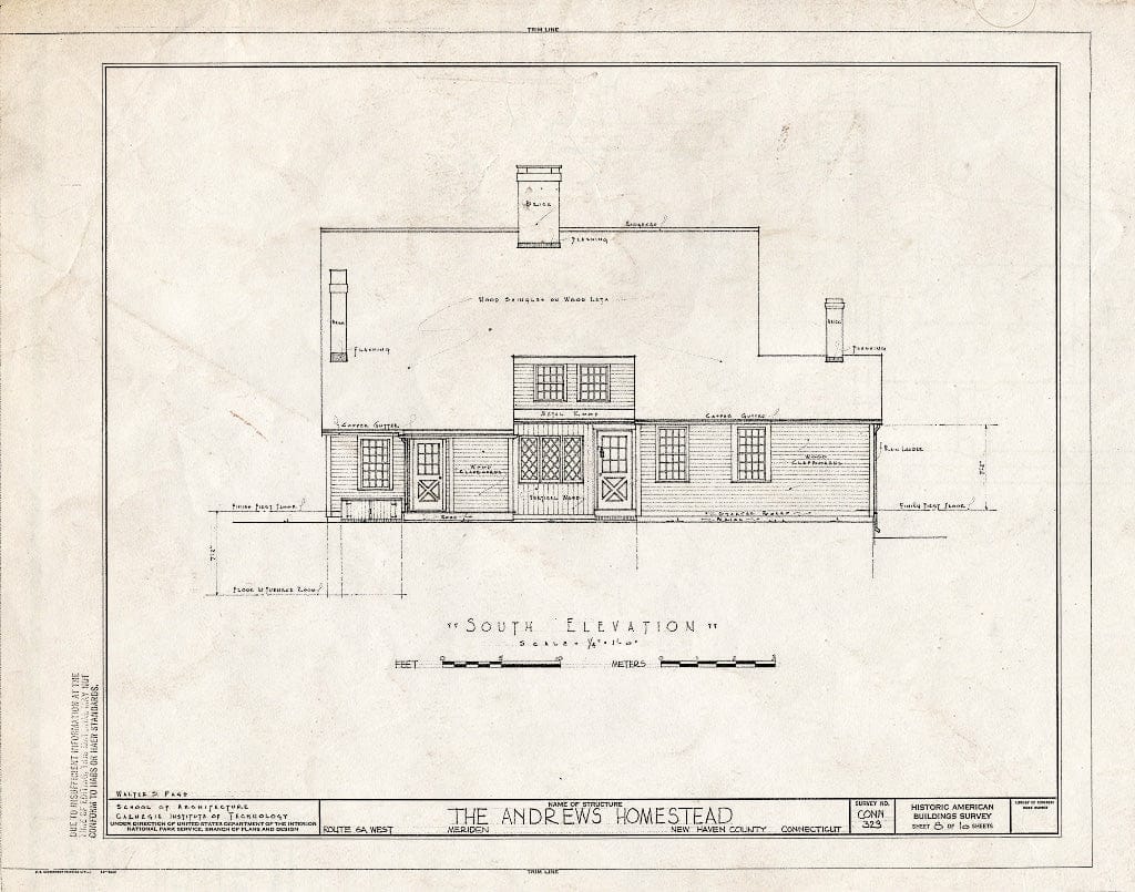 Blueprint HABS Conn,5-MER,1- (Sheet 8 of 10) - Andrews Homestead, Route 6A West, Meriden, New Haven County, CT
