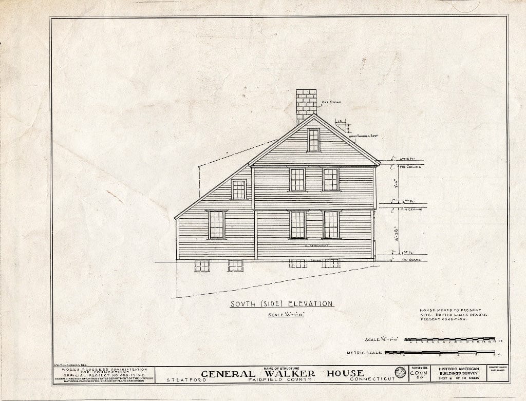 Blueprint HABS Conn,1-STRAT,1- (Sheet 6 of 10) - General Joseph Walker House, 2175 Elm Street, Stratford, Fairfield County, CT