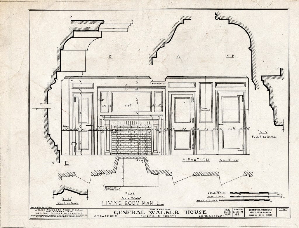 Blueprint HABS Conn,1-STRAT,1- (Sheet 8 of 10) - General Joseph Walker House, 2175 Elm Street, Stratford, Fairfield County, CT